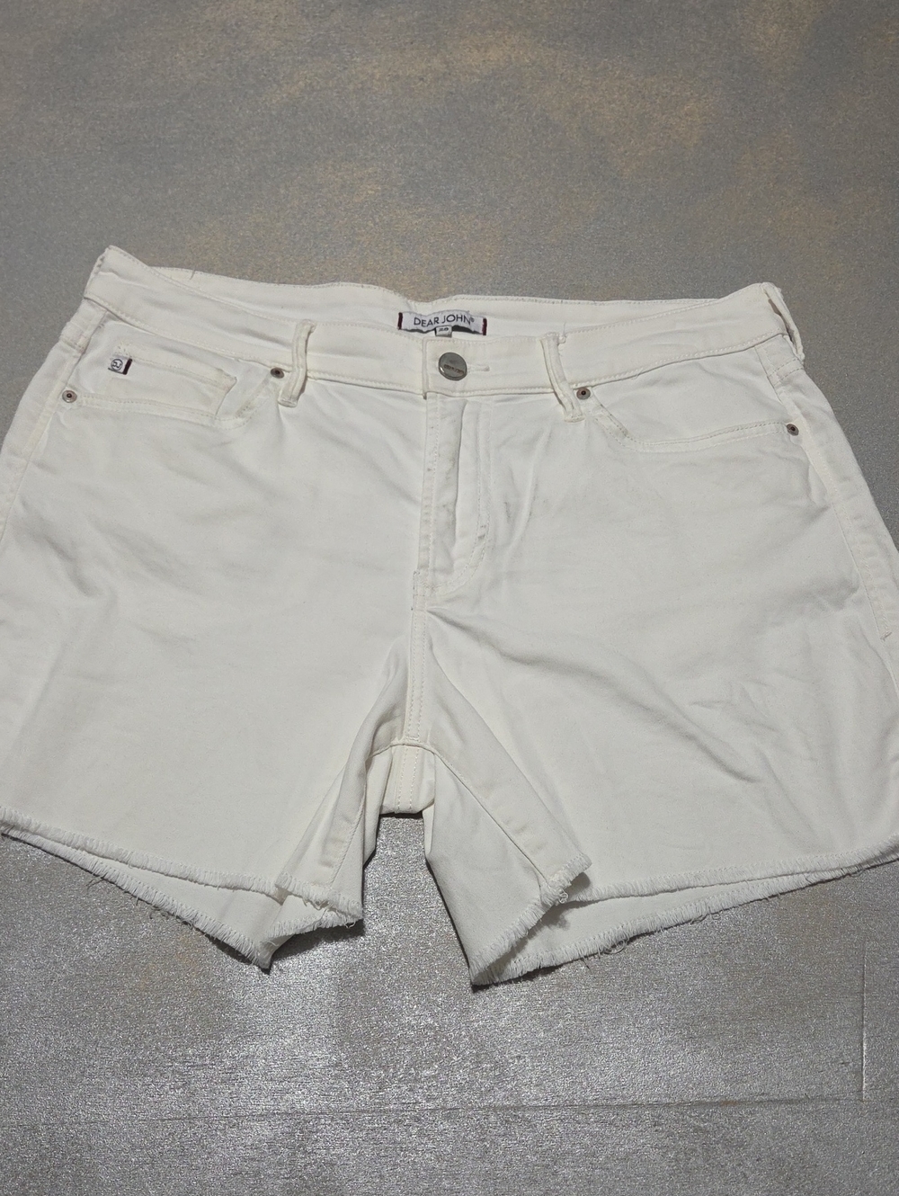 Dear John White Frayed Hem Denim Shorts